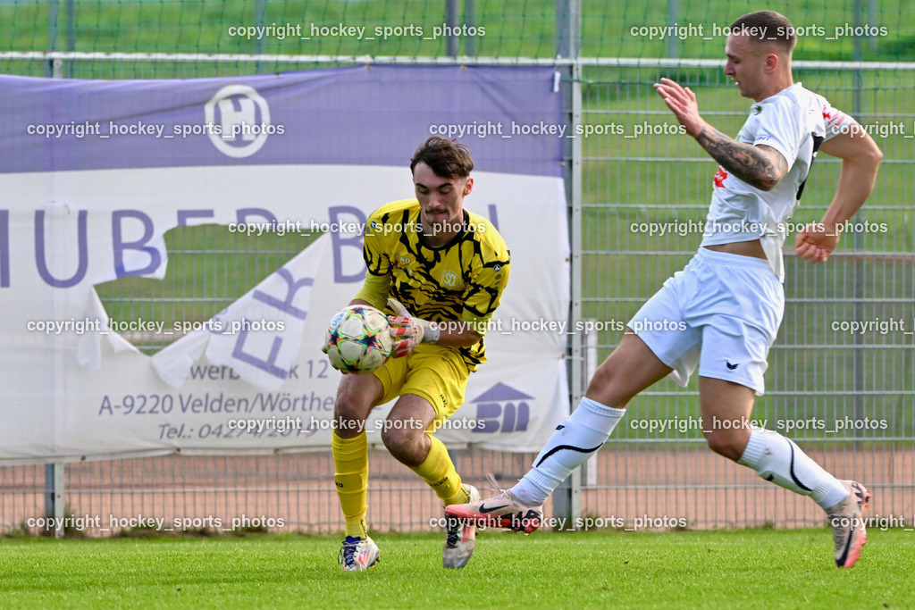 SC Landskron vs. Rapid Lienz | #22 Alexander Jürgen Pöschl SC Landskron, #19 Gal Zinic Rapid Lienz, SC Landskron vs. Rapid Lienz, SC Landskron vs. Rapid Lienz am 22.09.2024 in Villach (Sportanlage Landskron), Austria, (Photo by Bernd Stefan)