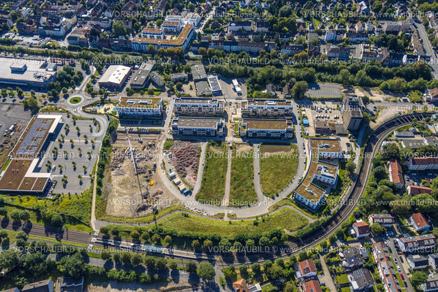 Dortmund240803930 | Luftbild, Baustelle und Neubau Hombrucher Bogen, Hombruch, Dortmund, Ruhrgebiet, Nordrhein-Westfalen, Deutschland