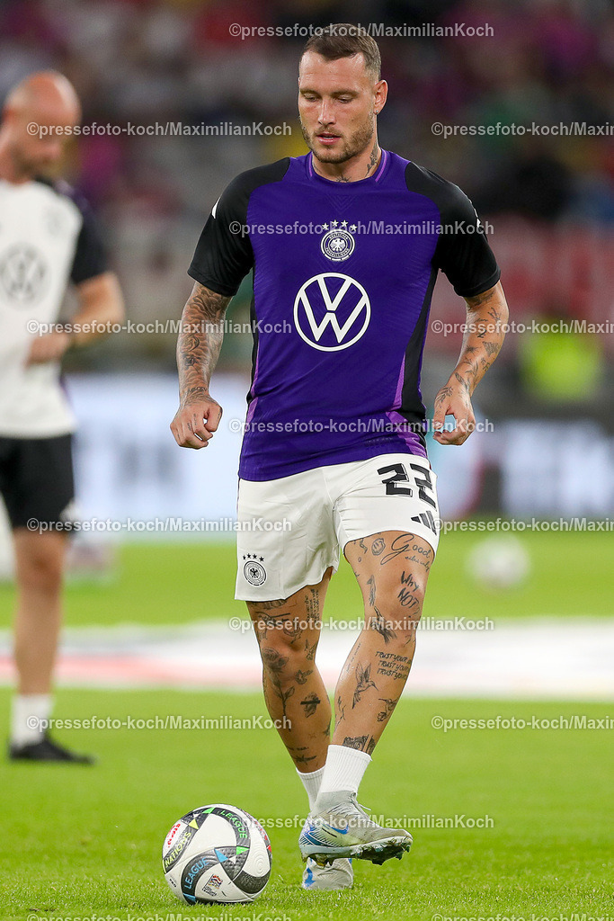 DFB07092402222 | 07.09.2024, Düsseldorf, UEFA Nations League, Deutschland – Ungarn, Merkur Spielarena, Division A, 2024/2025, Gruppe 3: David Raum (GER #22)DFB regulations prohibit any use of photographs as image sequences and or quasi-video.