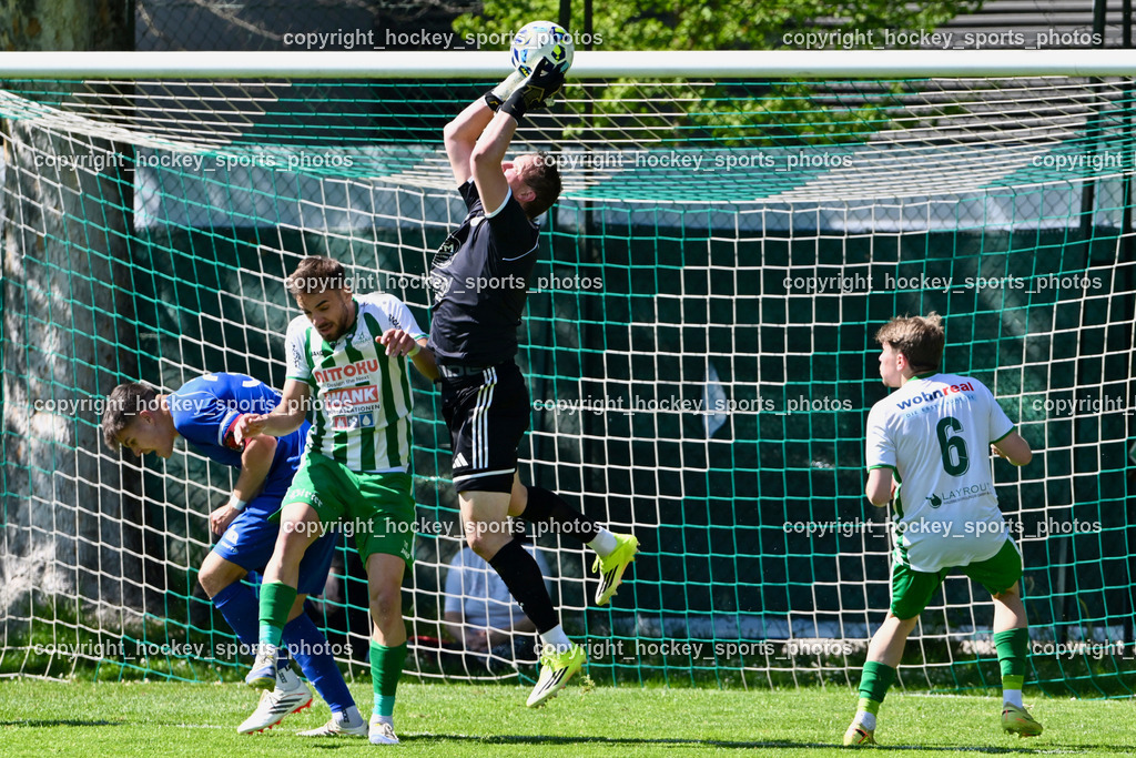 SV Donau vs. Union Matrei | #31 Jonathan Panzl Union Matrei, #1 Julian Weiskopf Union Matrei, #70 Melvin Osmic SV Donau,  #6 Jonas Wibmer Union Matrei, SV Donau vs. Union Matrei, SV Donau vs. Union Matrei am 03.05.2026 in Klagenfurt (Sportplatz Donau), Austria, (Photo by Bernd Stefan)