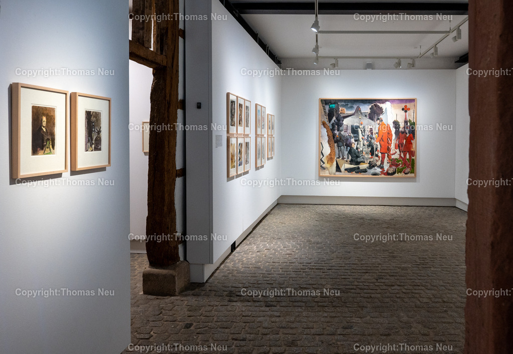 33_Neo_Rauch_Museum_Bensheim | 6.7.2024, bbe, Museum Bensheim, Ausstellung Neo Rauch "im Papiergrund", ,, Bild: Thomas Neu