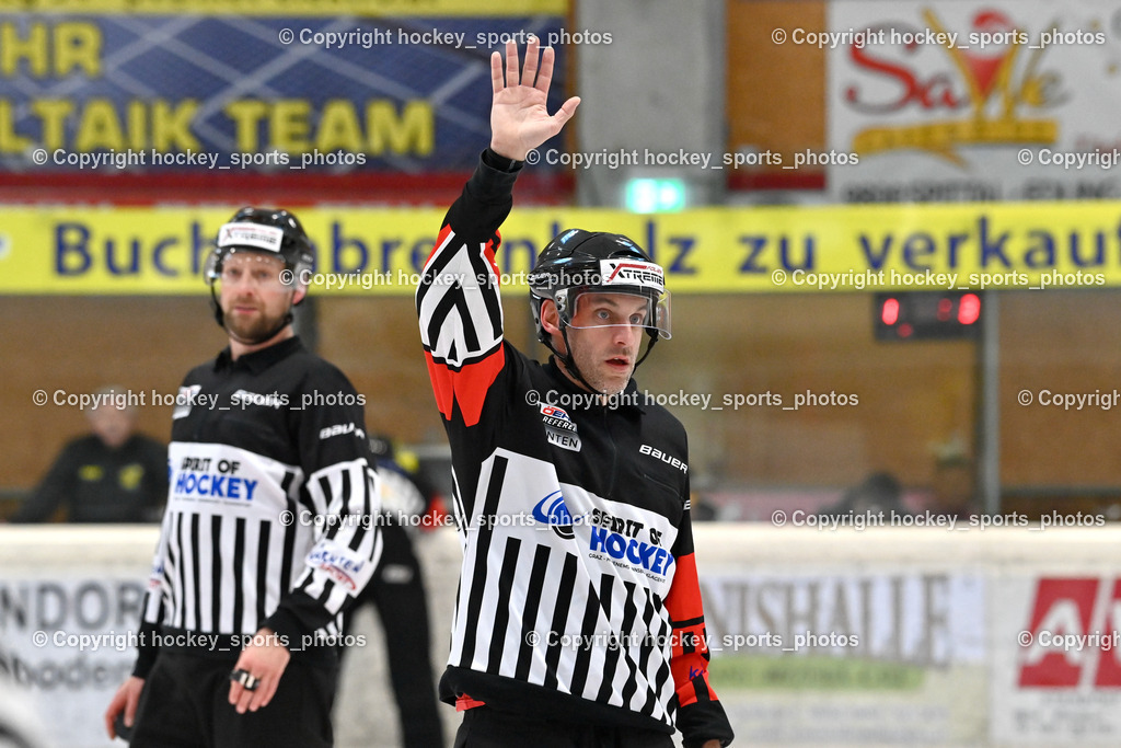 EC Hornets Spittal vs. USC Piraten Velden 18.2.2024 | DREIER Alexander Referee, EC Hornets Spittal vs. USC Piraten Velden 18.2.2024, EC Hornets Spittal vs. USC Piraten Velden 18.2.2024 am 18.02.2024 in Spittal an der Drau (Eissportzentrum Spittal), Austria, (Photo by Bernd Stefan)