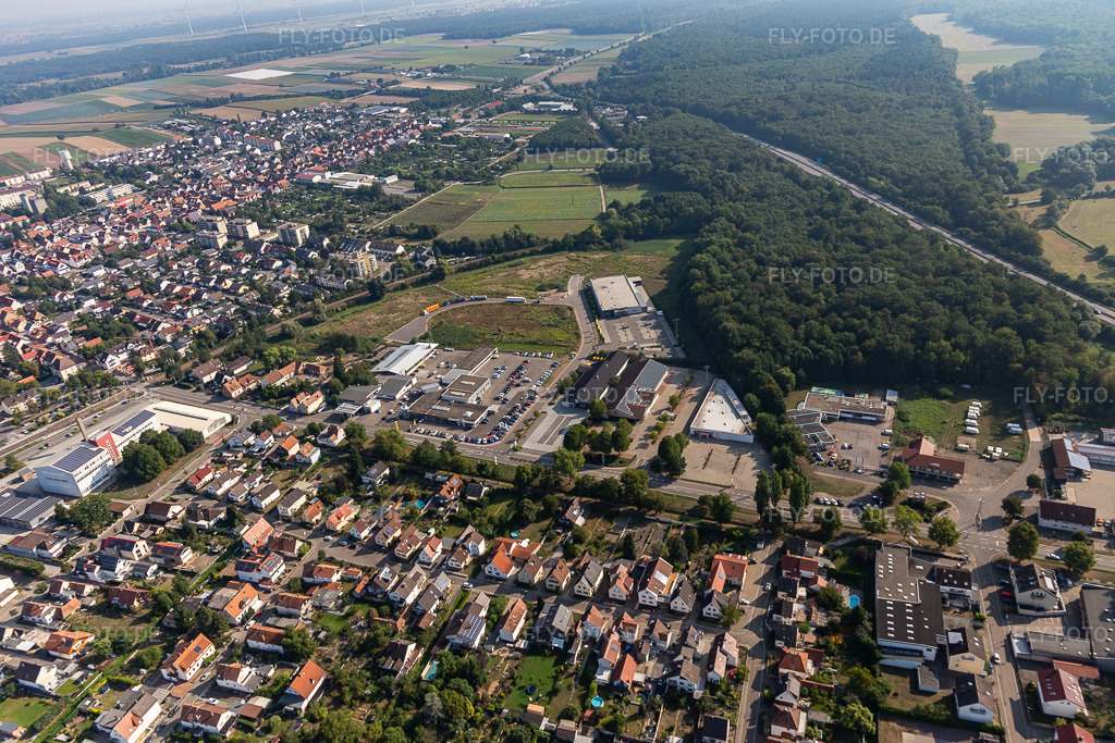 Luftbild: Lauterburgerstr in Kandel im Bundesland Rheinland-Pfalz in Deutschland. Foto: IMG_117358.jpg vom 25.08.2019 durch Werner Riehm/FLY-FOTO.de
