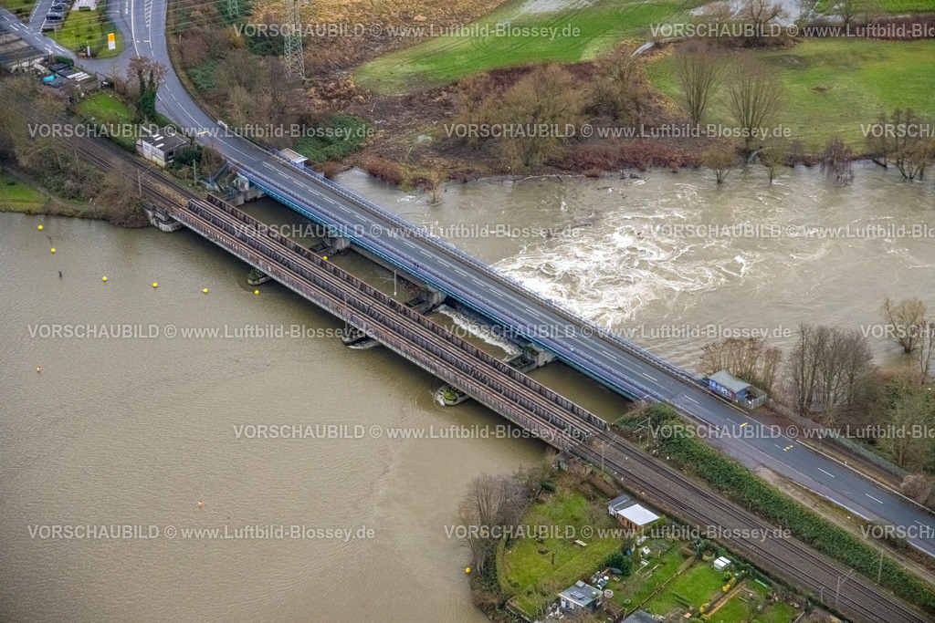 Wetter231201675Ruhr | Luftbild, Ruhrhochwasser, Weihnachtshochwasser 2023, starke Regenfälle,  , Wetter, Ruhrgebiet, Nordrhein-Westfalen, Deutschland