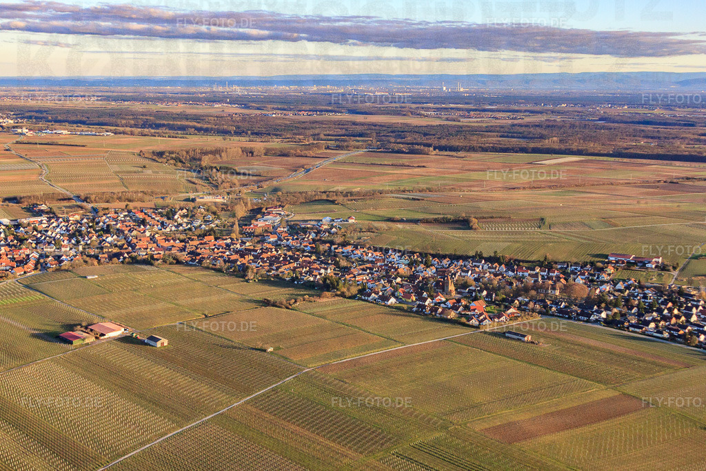 Dorfansicht im Winter aus Nordwesten | Luftbild: Dorfansicht im Winter aus Nordwesten in Insheim im Bundesland Rheinland-Pfalz in Deutschland. Foto: IMG_62221.jpg vom 23.02.2014 durch Werner Riehm/FLY-FOTO.de - Realisiert mit Pictrs.com