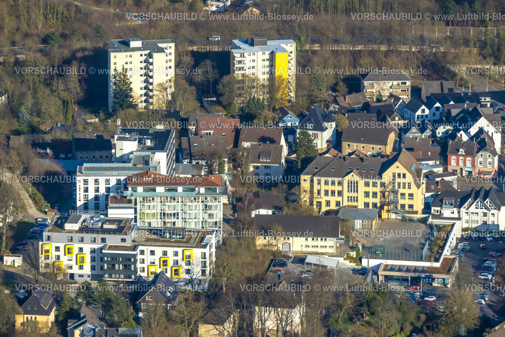 Herdecke260304280 | Luftbild, Convivo Park Pflegedienst Herdecke, Robert-Bonnermann-Schule, zwei Wohn-Hochhäuser, Vorhalle, Hagen, Ruhrgebiet, Nordrhein-Westfalen, Deutschland