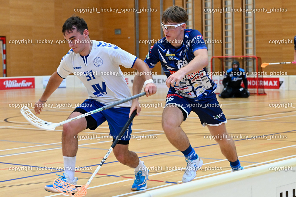 VSV Unihockey vs. Dunai Krokodilok 9.9.2023 | #31 Levente Diószeghi, #66 Jakob Rainer