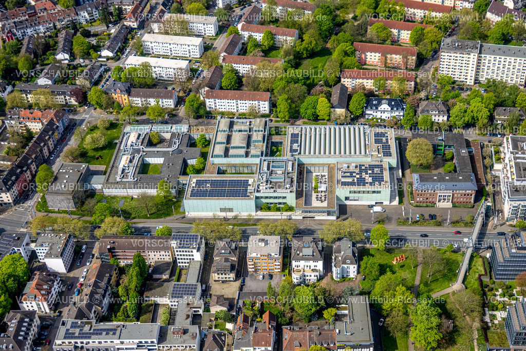 Essen240400948 | Luftbild, Museum Folkwang Gebäudekomplex, Südviertel, Essen, Ruhrgebiet, Nordrhein-Westfalen, Deutschland
