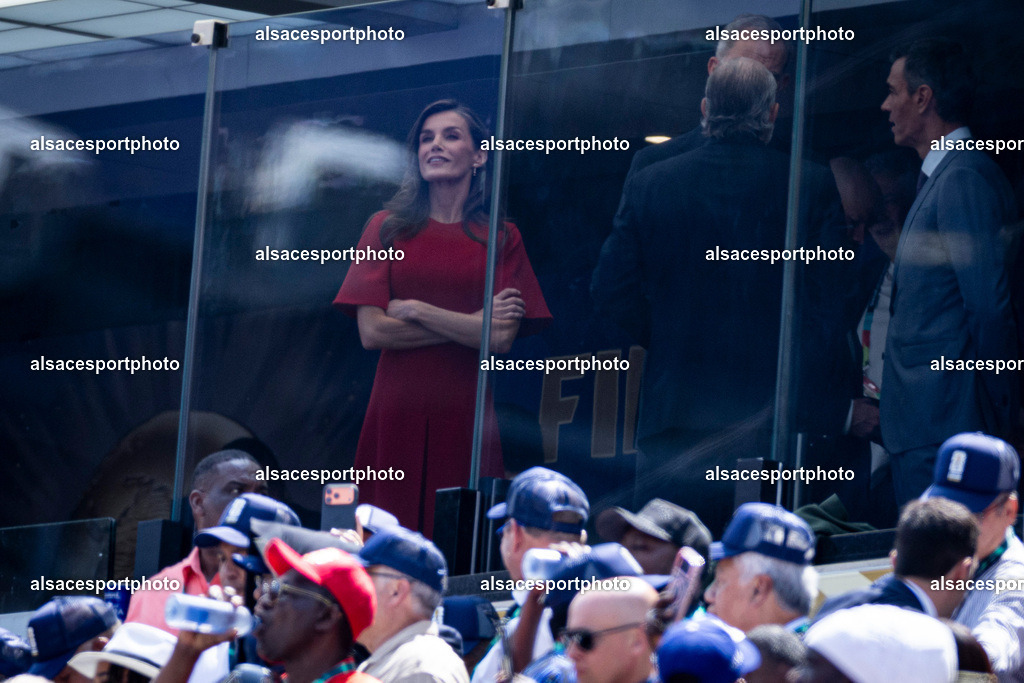 FOOTBALL : Argentine vs Espagne – Finale de la Coupe du Monde FIFA 2026. New York New Jersey Stadium, East Rutherford, New Jersey, États-Unis. 19/07/2026. | La reine Letizia d'Espagne assiste à la finale de la Coupe du Monde de la FIFA 2026 entre l'Argentine et l'Espagne au New York New Jersey Stadium, à East Rutherford, dans le New Jersey, le 19 juillet 2026, aux États-Unis.