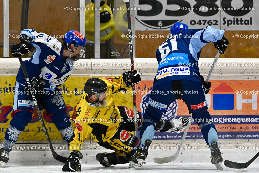 EC Spittal Hornets vs. ESC Steindorf 10.2.2024 | #11 Czechner Sandro, #33 Kabas Michael, #61 Friedrich Daniel