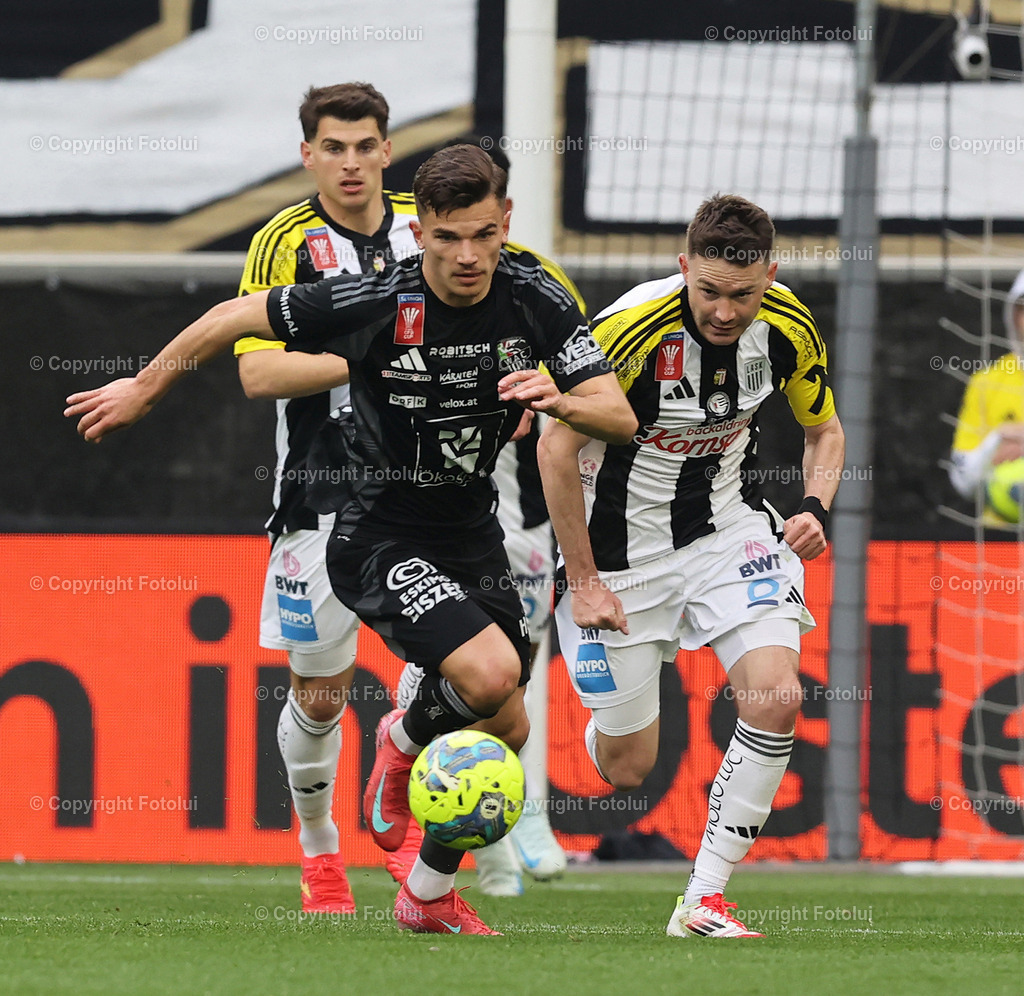 A_LUI_02042025_01 | SPORT FUSSBALL OEFB-CUP HALBFINALE LASK -WAC 02.04.2025 IM BILD:ADIS JASIC (WAC) UND FLORIAN FLECKER (LASK) FOTO:FOTOLUI/MW