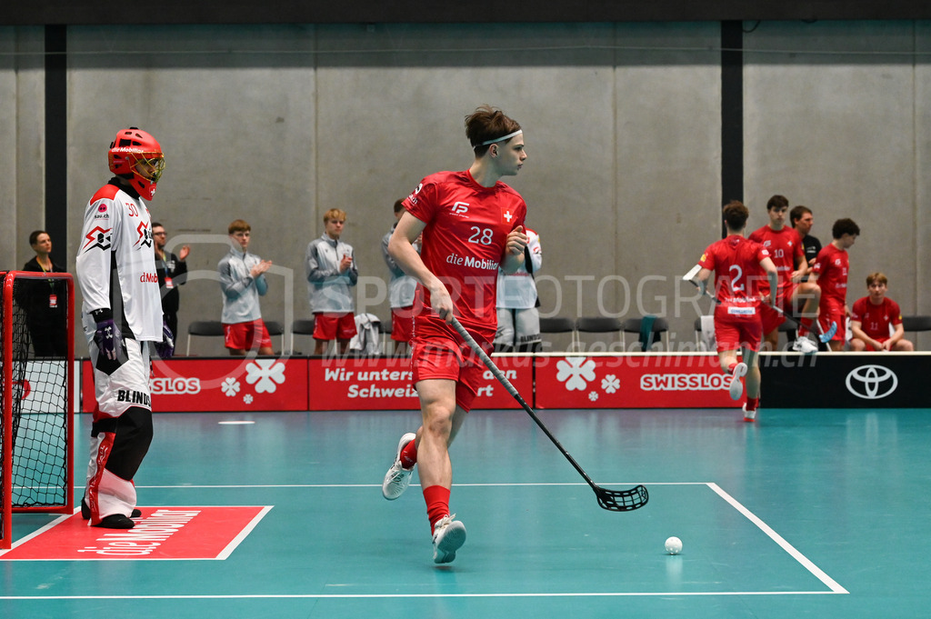 Switzerland B U19 vs Finland U19 - 2. February 2024 | Switzerland B U19 vs Finland U19
U19 Men International Matches in Switzerland
GoEasy Arena, Siggenthal Station
Switzerland defender #28 Maёl Marthaler.
Credit: Markus Aeschimann | <a href="https://www.markus-aeschimann.ch">Sportfotografie Markus Aeschimann</a> | <a href="https://www.instagram.com/sportfotografie.aeschimann">@sportfotografie.aeschimann</a> - Realisiert mit Pictrs.com