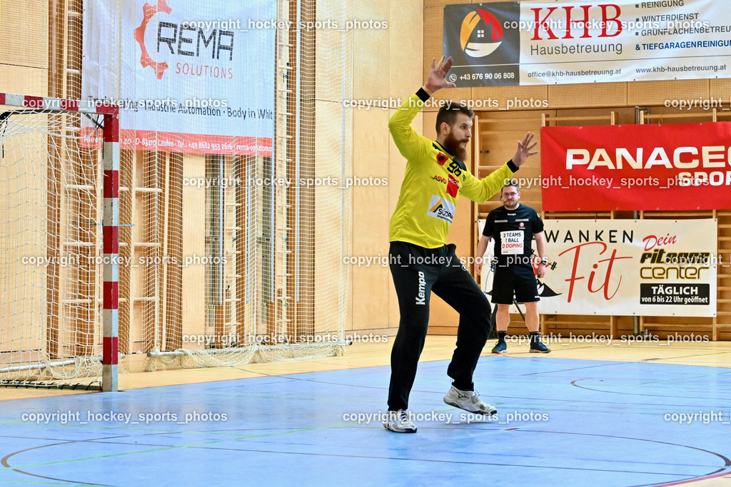 SC Ferlach vs. HSG Bärnbach/Köflach 30.3.2024 | #96 KONECNY Micha Martin SC Ferlach, SC Ferlach vs. HSG Bärnbach/Köflach 30.3.2024, SC Ferlach vs. HSG Bärnbach/Köflach am 30.03.2024 in Ferlach (Ballspielhalle Ferlach), Austria, (Photo by Bernd Stefan)