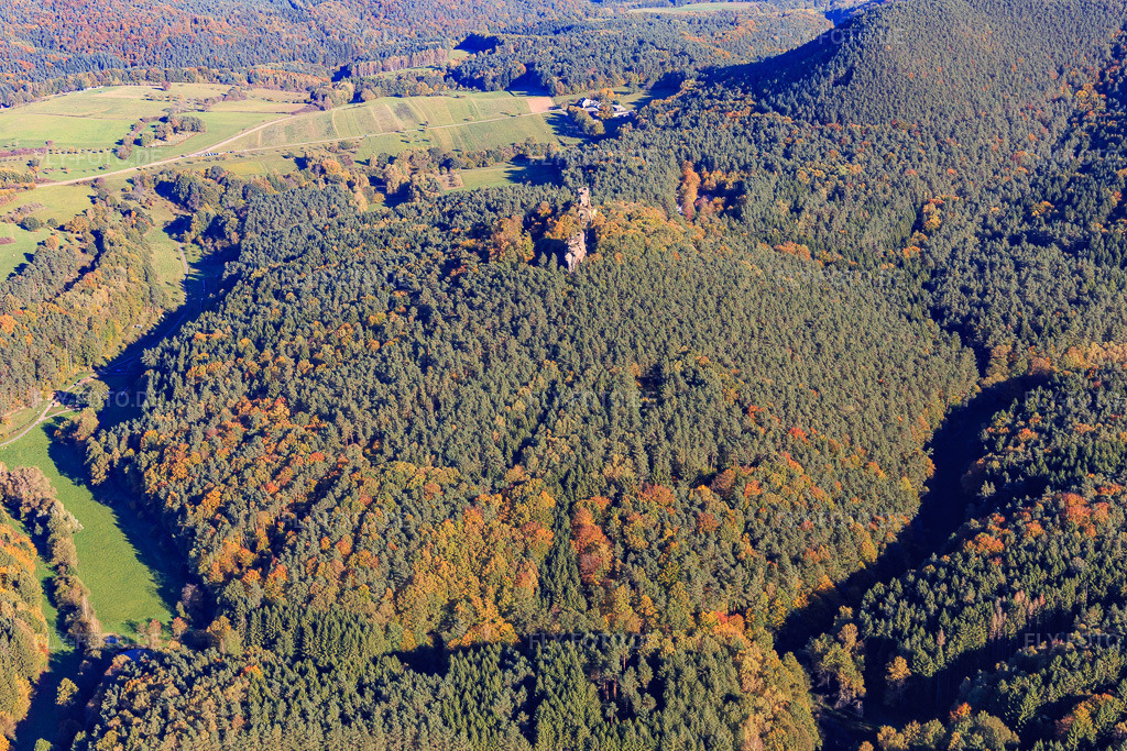 Luftbild: Bruchweiler Geiersteine in Bruchweiler-Bärenbach im Bundesland Rheinland-Pfalz in Deutschland. Foto: IMG_103915.jpg vom 14.10.2017 durch Werner Riehm/FLY-FOTO.de
