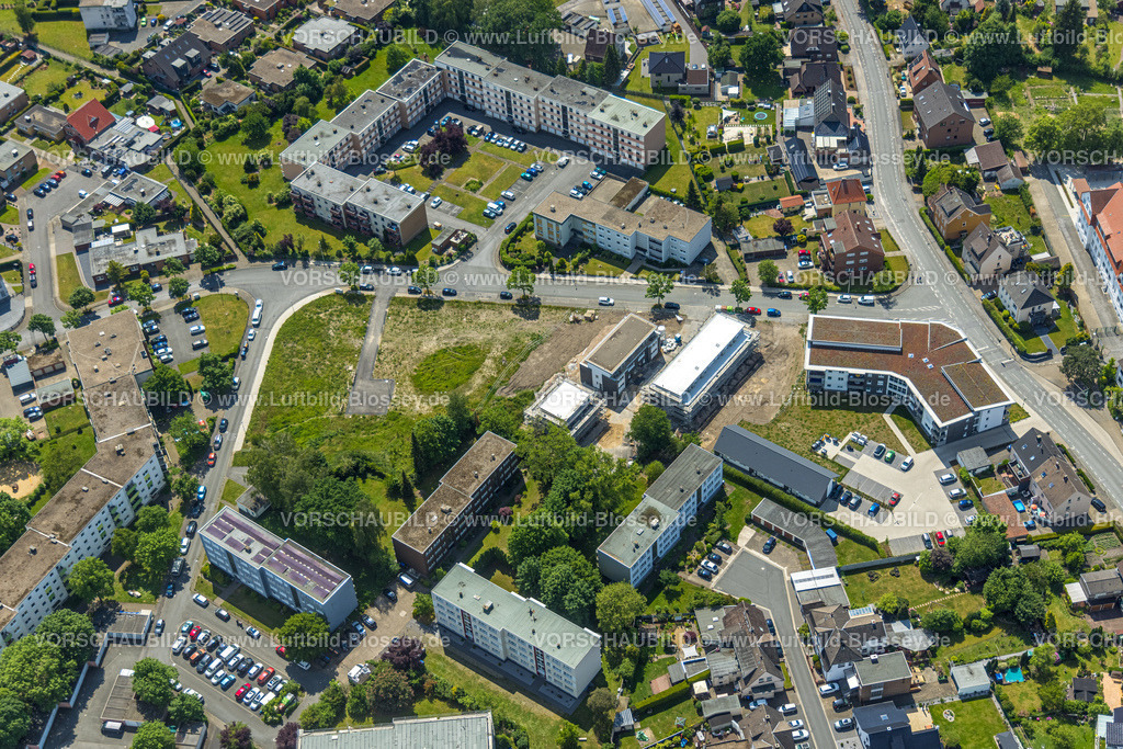 Hamm220504008 | Luftbild, Baugebiet mit Neubau von Wohnungen im Stadterneuerungsgebiet an der Waldenburger Straße, Herringen, Hamm, Ruhrgebiet, Nordrhein-Westfalen, Deutschland