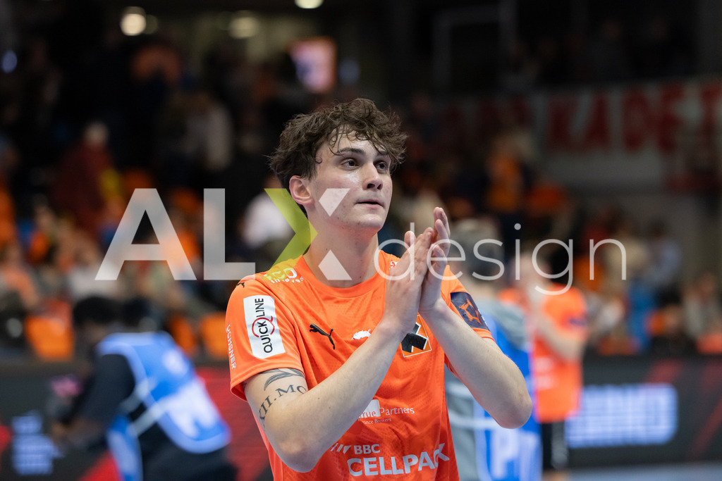 Handball I Herren I Saison 2025-2026 I EHF EUROPEAN LEAGUE 2025/26 | Men I Main Round I 2. Spieltag I Kadetten Schaffhausen - TSV Hannover-Burgdorf I 24.02.2026 | 3 Yari Prince (CH) (Kadetten Schaffhausen) – Flügel links - Realisiert mit Pictrs.com