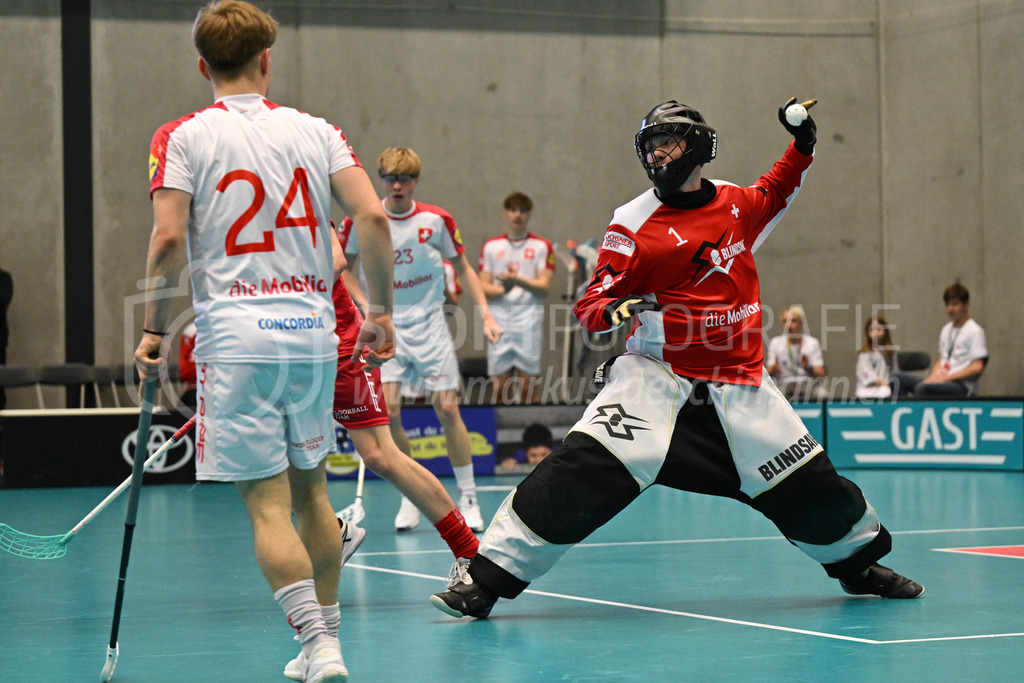 Switzerland B U19 vs Switzerland U19 - 4. February 2024 | Switzerland B U19 vs Switzerland U19
U19 Men International Matches in Switzerland
GoEasy Arena, Siggenthal Station
Switzerland goalie #1 Eric Kunz.
Credit: Markus Aeschimann | <a href="https://www.markus-aeschimann.ch">Sportfotografie Markus Aeschimann</a> | <a href="https://www.instagram.com/sportfotografie.aeschimann">@sportfotografie.aeschimann</a> - Realisiert mit Pictrs.com