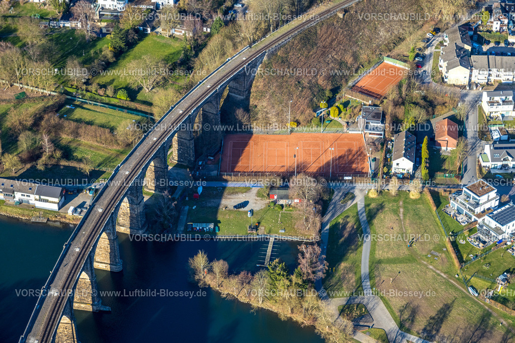 Herdecke260304439 | Luftbild, Ruhrviadukt Herdecke und Tennisplätze Herdecker Tennisverein 1920 e.V., Vorhalle, Hagen, Ruhrgebiet, Nordrhein-Westfalen, Deutschland