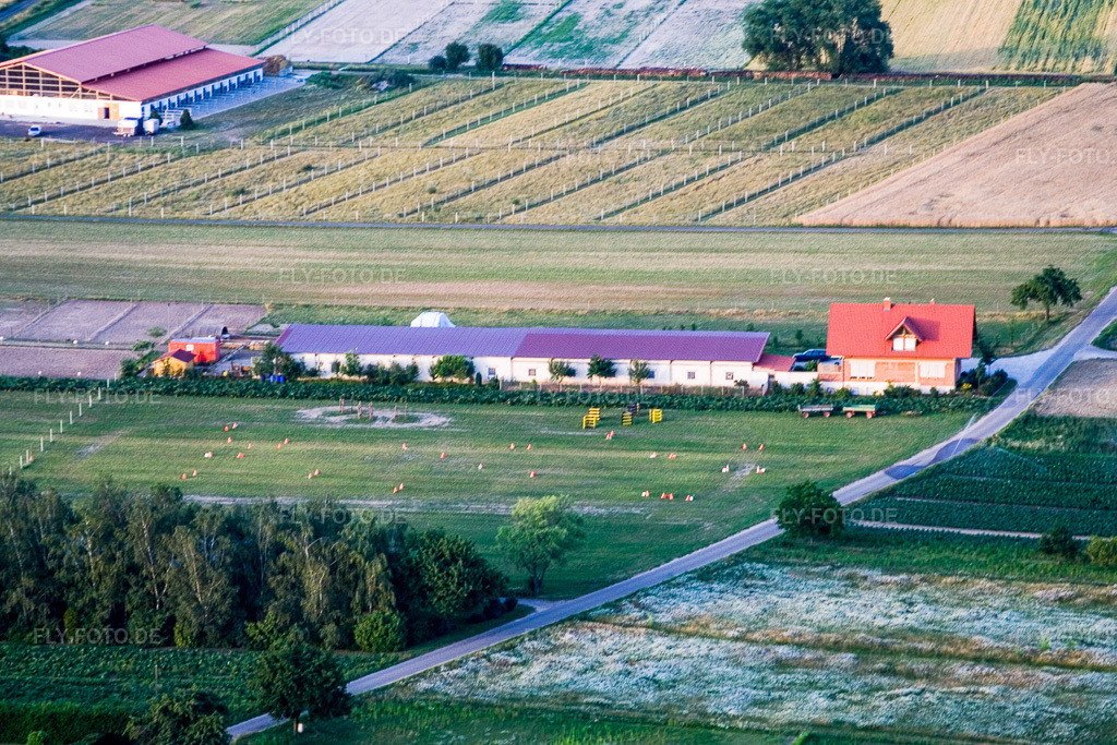 Luftbild: Reiterhof Stall Schmitt in Hatzenbühl im Bundesland Rheinland-Pfalz in Deutschland. Foto: IMG_3312.jpg vom 04.07.2006 durch Werner Riehm/FLY-FOTO.de