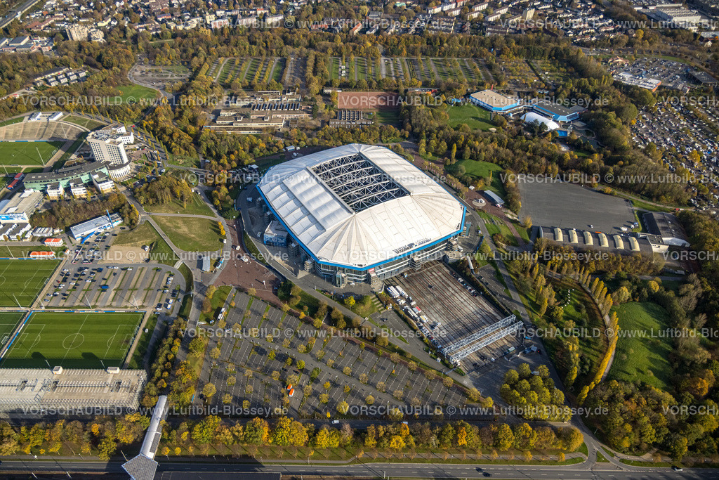 Gelsenkirchen221102180noerdlich | Luftbild, VELTINS-Arena, Bundesligastadion des Fußballvereins FC Schalke 04, Erle, Gelsenkirchen, Ruhrgebiet, Nordrhein-Westfalen, Deutschland