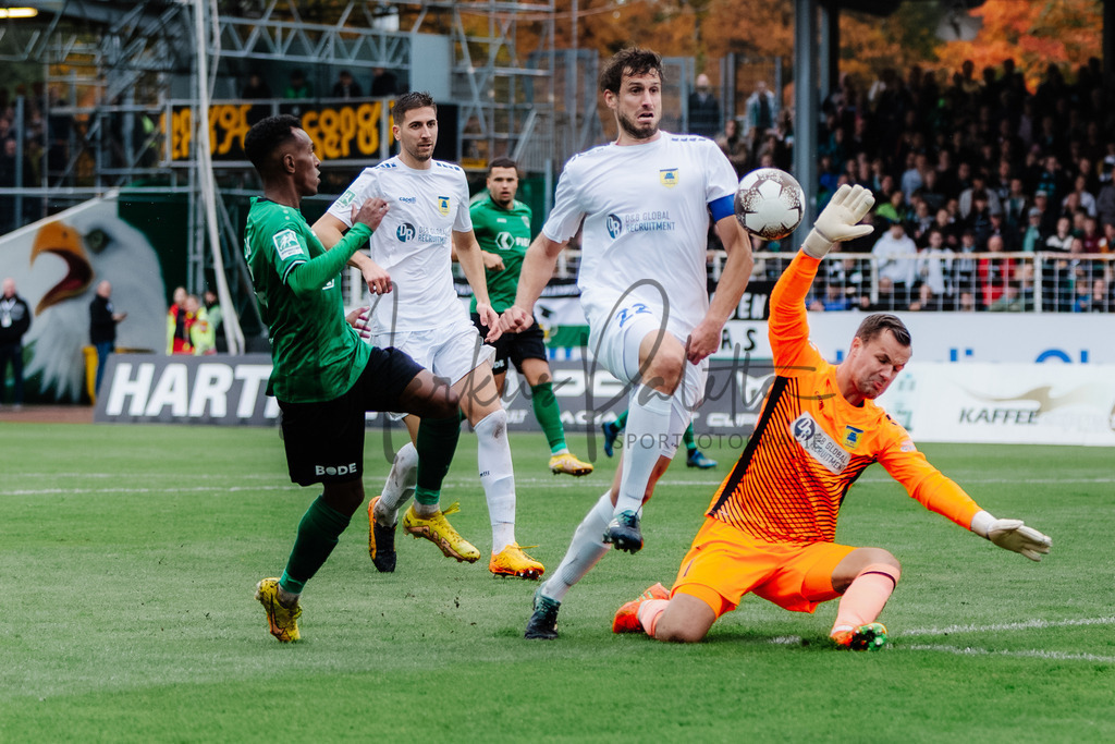Regionalliga West, Saison 2022/2023, 13. Spieltag: SC Preußen Münster - 1. FC Düren | Regionalliga West, Saison 2022/2023, 13. Spieltag: SC Preußen Münster - 1. FC Düren am 22.10.2022 in Münster (Preußenstadion), Deutschland, Foto: sportfotografie.ms | Markus Paletta - Realisiert mit Pictrs.com