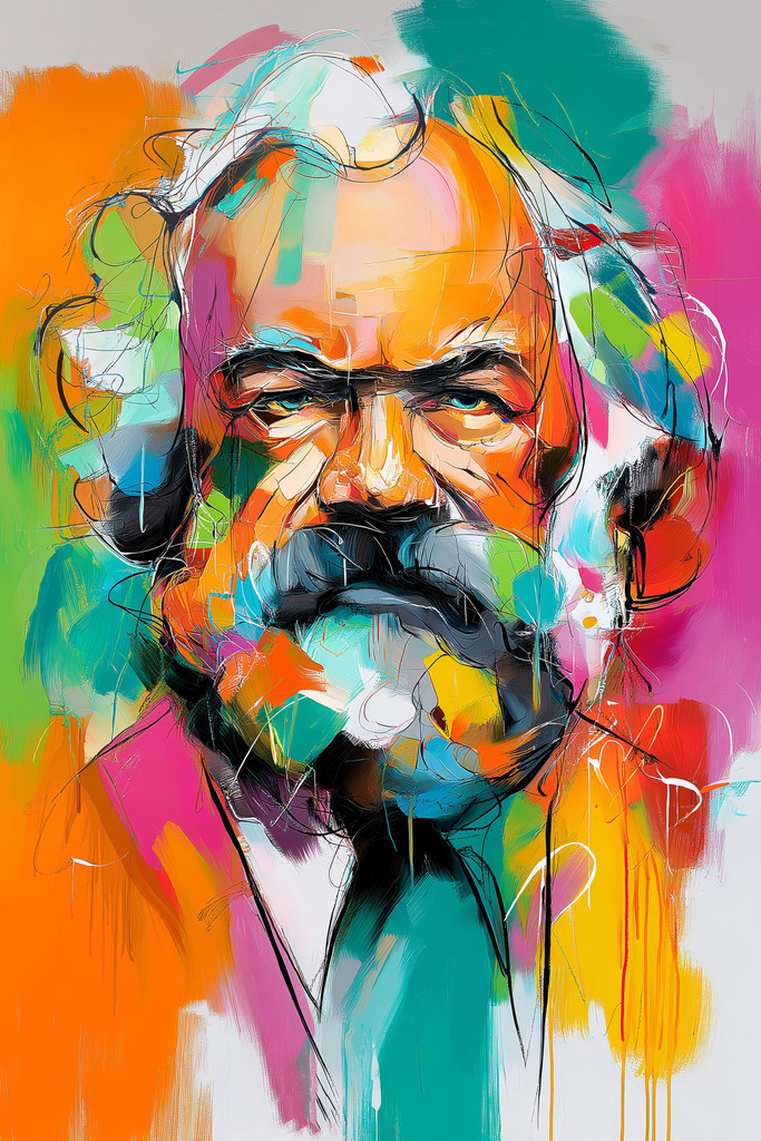 2602023 - Karl Marx Porträt | Karl Marx im modernen Gemälde-Stil