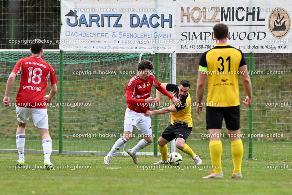 SV Arnoldstein vs. FC Union Sillian-Heinfels | #18 Manuel Schranzhofer FC Sillian, #6 Nermin Konjevic SV Arnoldstein, #10 Thomas Pranter FC Sillian, #31 Roman Binter SV Arnoldstein, SV Arnoldstein vs. FC Union Sillian-Heinfels, SV Arnoldstein vs. FC Union Sillian-Heinfels am 29.03.2026 in Arnoldstein (Waldparkstadion Arnoldstein), Austria, (Photo by Bernd Stefan)