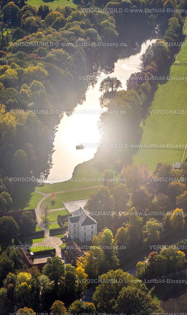 Rheurdt221004858 | Luftbild, Schloss Leyenburg, Schlossgarten, Kleiner Parsick See, Bäume in Herbstfarben, Schaephuysen, Rheurdt, Ruhrgebiet, Niederrhein, Nordrhein-Westfalen, Deutschland