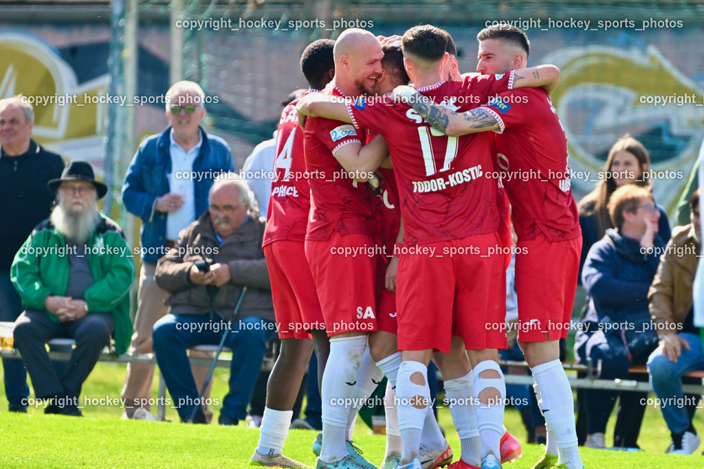 SV Donau Klagenfurt vs. SAK | #17 Timo Todor-Kostic SAK, Jubel SAK, #21 Zan Benedicic SAK, #24 Jovan Koprivica SAK, #14 Andre Le Prince Chedjou Fonkou SAK, #9 Sinan Samardzic SAK, SV Donau Klagenfurt vs. SAK, SV Donau Klagenfurt vs. SAK am 11.04.2026 in Klagenfurt (Sportplat Donau ), Austria, (Photo by Bernd Stefan)