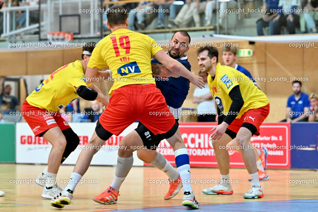 SC Ferlach vs. UHK Krems | #19 Knez Domen UHK KREMS, #81 MILICEVIC Adrian SC Ferlach, #28 Munzinger Luca UHK KREMS, SC Ferlach vs. UHK Krems, SC Ferlach vs. UHK Krems am 02.05.2026 in Ferlach (Ballspielhalle Ferlach), Austria, (Photo by Bernd Stefan)