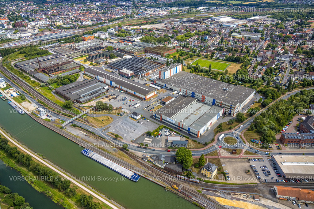 Hamm220707185 | Luftbild, Altes Union Gelände der Thyssen Draht AG, Hafenstraße, Voestalpine Böhler Firmengelände, Datteln-Hamm-Kanal, Mitte, Hamm, Ruhrgebiet, Nordrhein-Westfalen, Deutschland