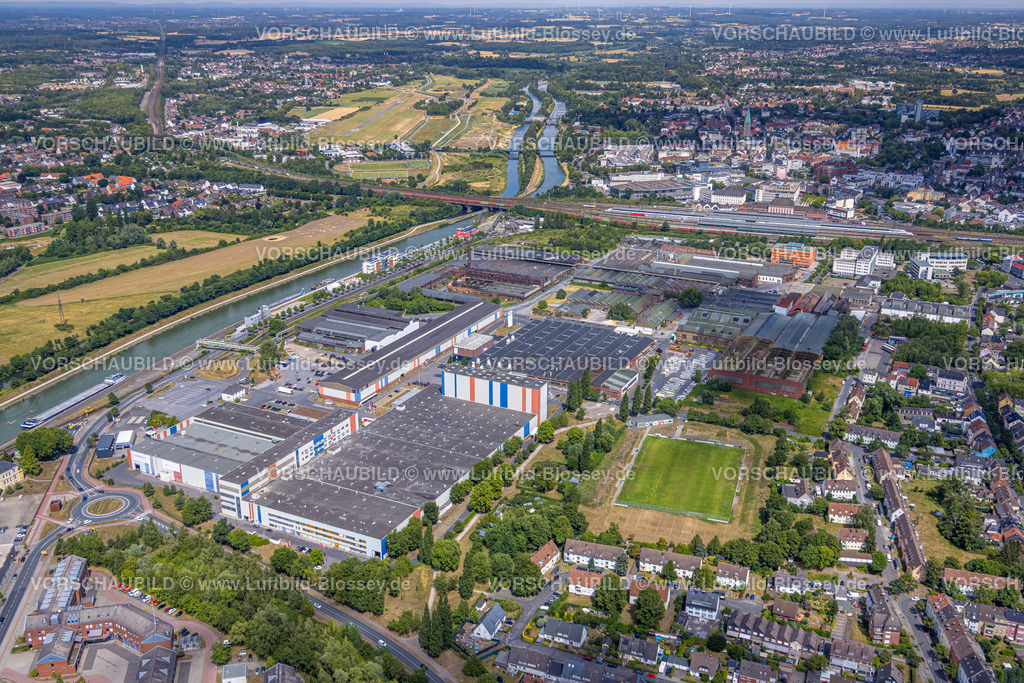 Hamm220707095 | Luftbild, Voestalpine Böhler Firmengelände, Altes Union Gelände der Thyssen Draht AG, Hafenstraße, Datteln-Hamm-Kanal, Mitte, Hamm, Ruhrgebiet, Nordrhein-Westfalen, Deutschland