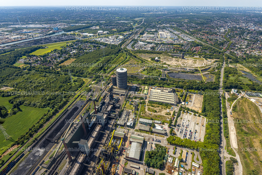 Bottrop250802586 | Luftbild, Gasometer und Abriss Zechengebäude am Prosper II-Gelände an der Knappenstraße neben dem Malakowturm, hinten das Gewerbegebiet An der Knippenburg, Wohngebiet Knappenstraße, Welheim, Bottrop, Ruhrgebiet, Nordrhein-Westfalen, Deutschland
