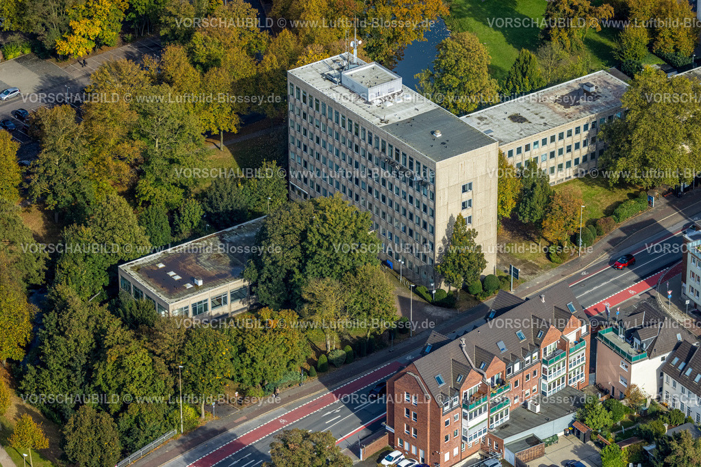 Moers241013069 | Luftbild, ehemaliges Finanzamt Unterwallstraße, Moers-Hülsdonk, Moers, Ruhrgebiet, Nordrhein-Westfalen, Deutschland