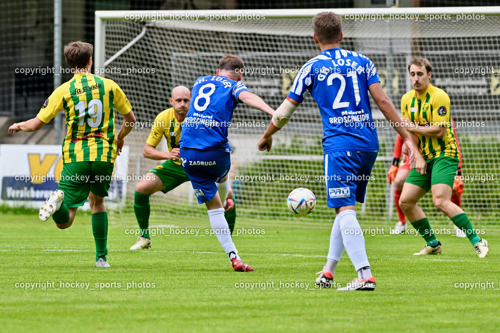 WSG Radenthein vs. St. Michael ob Bleiburg | #19 Simon Hinteregger WSG Radenthein, #8 Ziga Rozej St. Michael ob Bleiburg, #21 Philipp Gerhard Pachoinig St. Michael ob Bleiburg, #8 Dominik Georg Grimschitz WSG Radenthein, #12 Stefan Rauter WSG Radenthein, WSG Radenthein vs. St. Michael ob Bleiburg, WSG Radenthein vs. St. Michael ob Bleiburg  am 15.06.2024 in Radenthein (Sportplatz Radenthein), Austria, (Photo by Bernd Stefan)