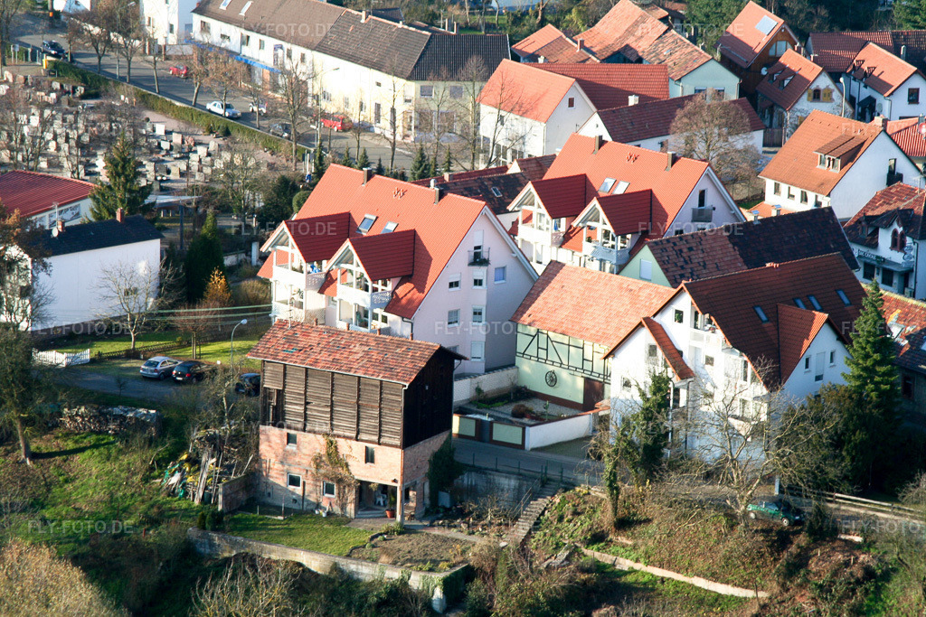 Luftbild: Bahnhofstr in Jockgrim im Bundesland Rheinland-Pfalz in Deutschland. Foto: IMG_0398.jpg vom 10.12.2005 durch Werner Riehm/FLY-FOTO.de