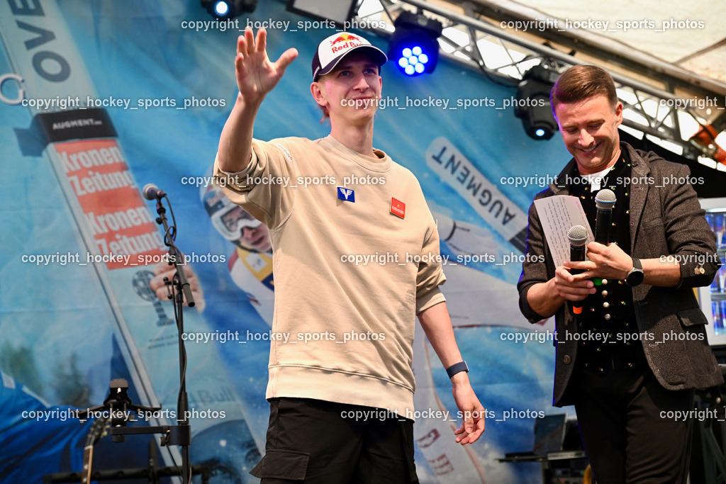 Empfang Daniel Tschofenig | Daniel Tschofenig, Moderator Marco Ventre, Empfang Daniel Tschofenig, Empfang Daniel Tschofenig am 10.05.2025 in Hohenthurn (Mehrzweckhaus Hohenthuurn), Austria, (Photo by Bernd Stefan)