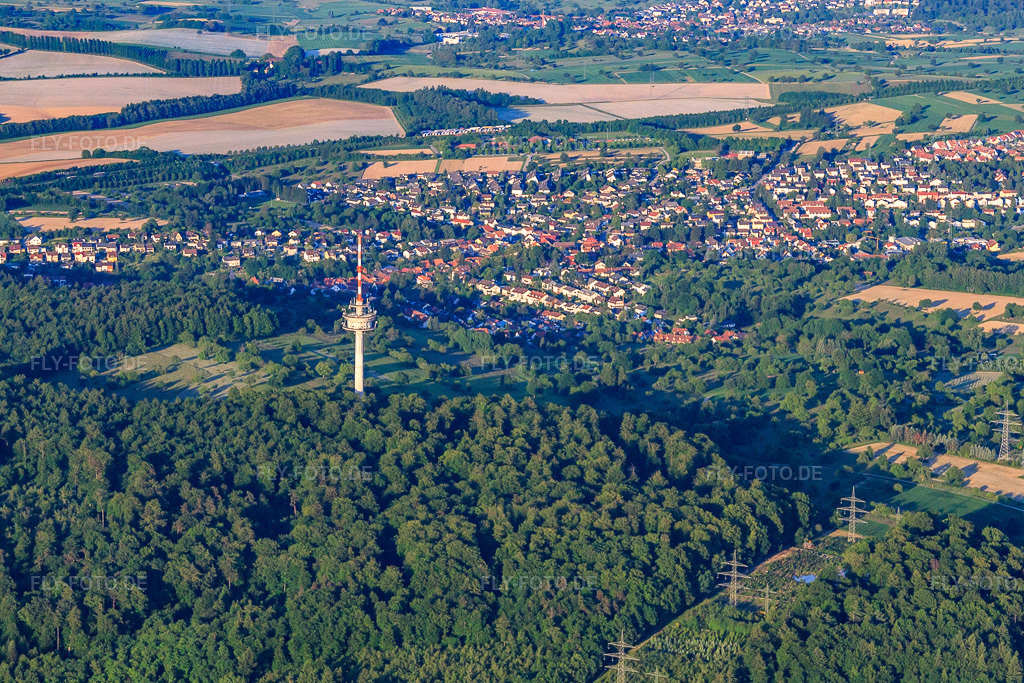 Luftbild: Ortsansicht von Westen im Ortsteil Grünwettersbach in Karlsruhe im Bundesland Baden-Württemberg in Deutschland. Foto: IMG_57414.jpg vom 06.06.2013 durch Werner Riehm/FLY-FOTO.deAuflösung des Originals: 4604 x 3069 px