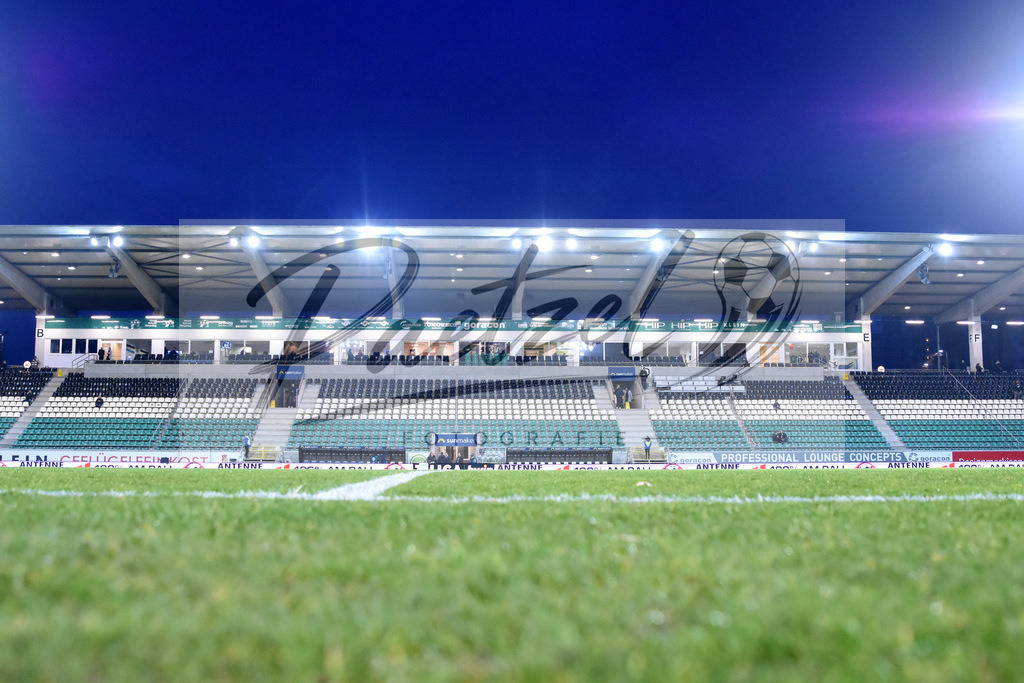 20200214_SCPFWK_0001 | Fussball, Herren: . Innenansicht vom Stadion waehrend des Spiels der 3. Liga zwischen SC Preussen Muenster und FC Wuerzburger Kickers im Preussenstadion am 14.02.2020 in Muenster, Deutschland.DFB / DFL REGULATIONS PROHIBIT ANY USE OF PHOTOGRAPHS AS IMAGE SEQUENCES AND/OR QUASI-VIDEO. - Realisiert mit Pictrs.com