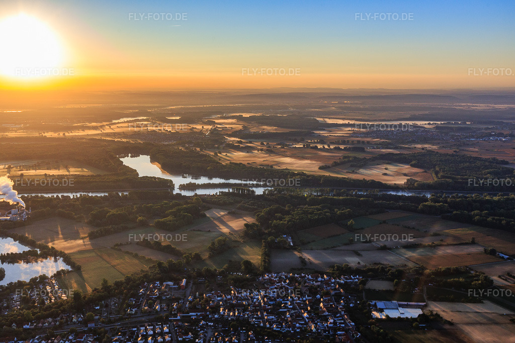 Luftbild: Saalbachkanal am Rußheimer Altrhein-Elisabethenwört im Ortsteil Rheinsheim in Philippsburg im Bundesland Baden-Württemberg in Deutschland. Foto: IMG_110825.jpg vom 08.09.2018 durch Werner Riehm/FLY-FOTO.de