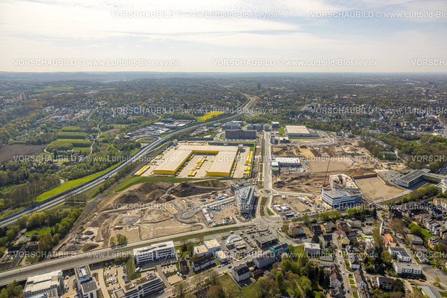 Bochum230403894 | Luftbild, Großbaustelle Mark 51/7, Neubau Wissenschafts- und Technologiequartier, Innocampus, DHL Logistik, Forschungszentrum ZESS der Ruhr-Universität Bochum, Laer, Bochum, Ruhrgebiet, Nordrhein-Westfalen, Deutschland