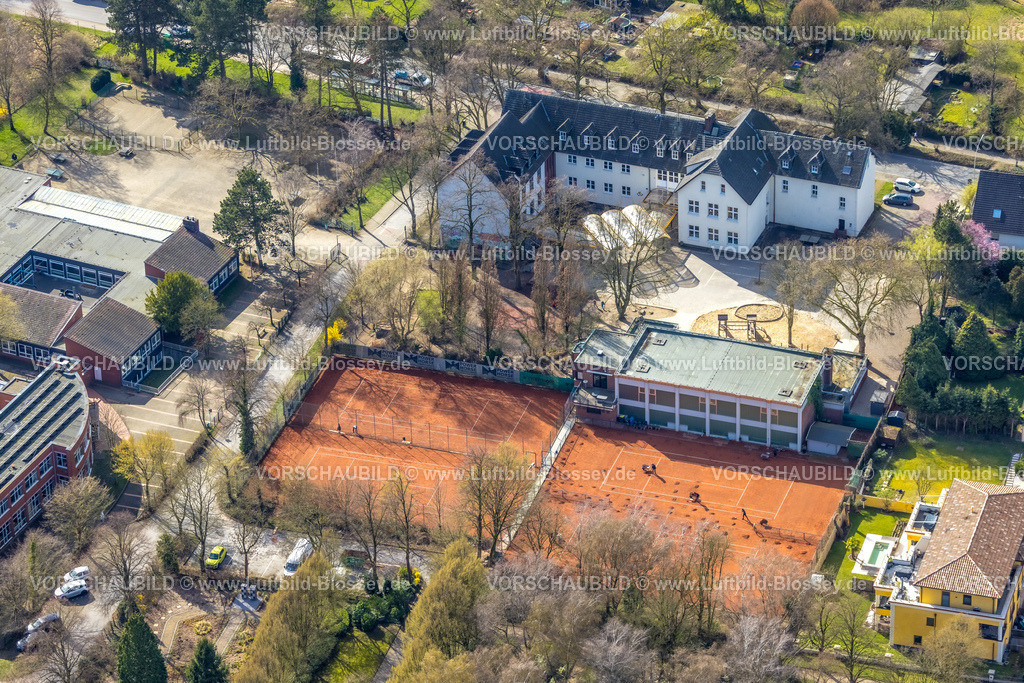 Selm260306866Bork | Luftbild, Grundschule Auf den Äckern und Tennisplätze Tennisclub Grün-Weiß Bork 1951 e.V., Bork, Selm, Münsterland, Nordrhein-Westfalen, Deutschland