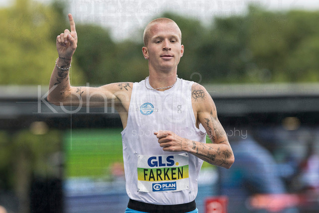 Deutsche Leichtathletik-Meisterschaften; Bochum-Wattenscheid, 26.07.2026 | Robert Farken (SG Motor Gohlis-Nord Leipzig) gewinnt die 1500m; Deutsche Leichtathletik-Meisterschaften am 26.07.2026 im Lorheide-Stadion, Bochum-Wattenscheid (Nordrhein-Westfalen).