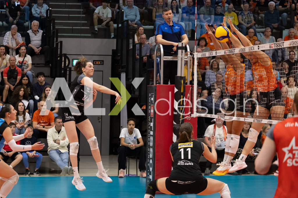 Volleyball I Frauen I Saison 2025-2026 I Volleyball NLA | Women I  Playoffs Finals 1/5 I viteos NUC - VC Kanti Schaffhausen I 06.04.2026 | 14 Josipa Marković (HR) (VC Kanti Schaffhausen) – Aussen - Realisiert mit Pictrs.com