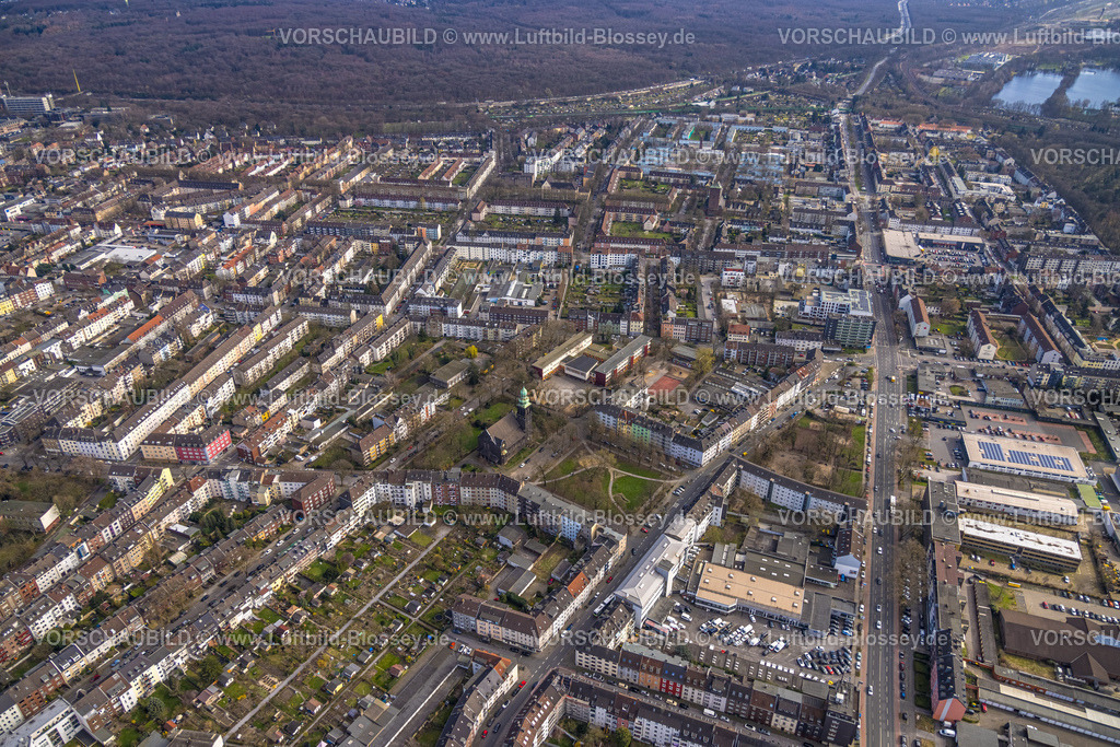 Duisburg240303903 | Luftbild, Wohngebiet Ortsteil Neudorf Koloniestraße, Neudorf, Duisburg, Ruhrgebiet, Nordrhein-Westfalen, Deutschland, Duisburg-S