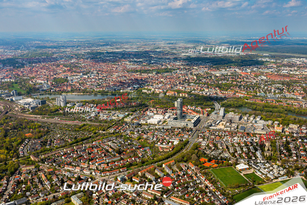 Das Luftbild zeigt Mögeldorf Nürnberg - Die Luftaufnahme wurde 2023 vom UL-Flugzeug aus erstellt ( keine Drohne ) - Hochauflösende Luftaufnahme - Für grossformatige Ausdrucke geeignet. Die Geschenkidee !Mit Lizenz und Bildrechte bestellbar
