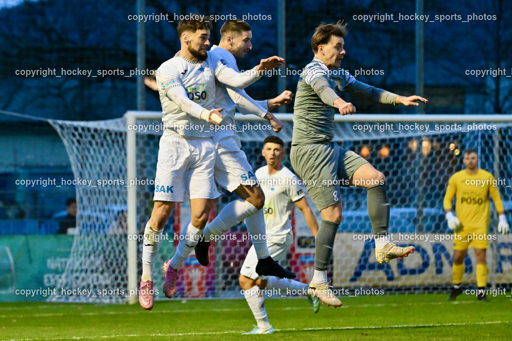 SAK vs. ASKÖ Köttmannsdorf | #24 Jovan Koprivica SAK, #8 Ziga Ribic ASKÖ Köttmannsdorf, #23 Zan Kumer SAK, SAK vs. ASKÖ Köttmannsdorf, SAK vs. ASKÖ Köttmannsdorf am 02.04.2026 in Klagenfurt (Sportpark Welzenegg), Austria, (Photo by Bernd Stefan)