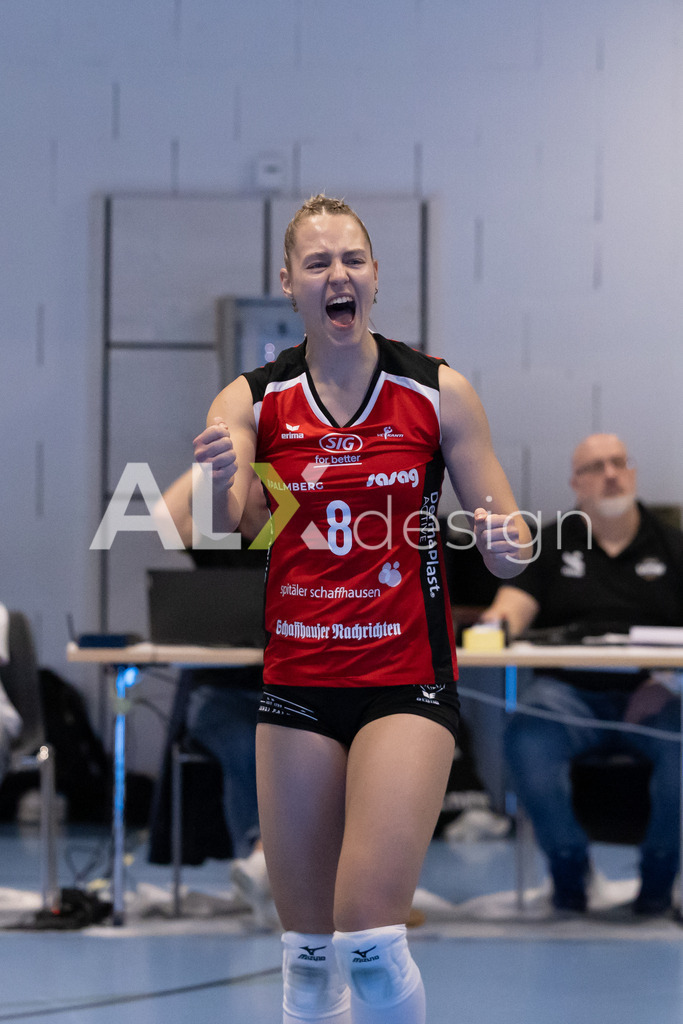 Volleyball I Frauen I Saison 2025-2026 I Volleyball NLA | Women I 1/4 Finals I  BIWI VFM - VC Kanti Schaffhausen I 01.03.2026 | 8 Lina-Marie Lieb (DE) (VC Kanti Schaffhausen) – Aussen - Realisiert mit Pictrs.com