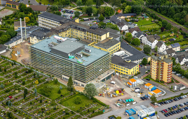 Arnsberg220601204 | Luftbild, Baustelle am Klinikum Hochsauerland - Karolinen-Hospital Hüsten, Hüsten, Arnsberg, Sauerland, Nordrhein-Westfalen, Deutschland
