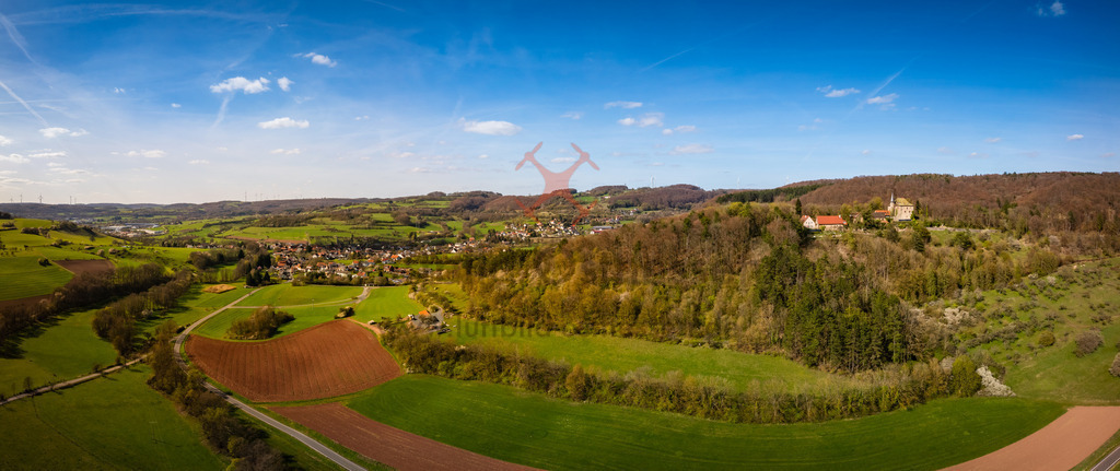 Burg Brandenstein  und Elm 2026 Pano | luftbild-osthessen - Realisiert mit Pictrs.com